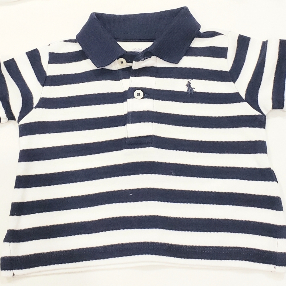 Ralph Lauren baby blue and white stripe shirt